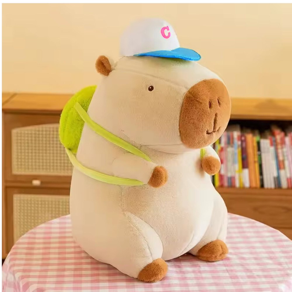 Мягкая игрушка Капибара с рюкзаком на спине 20 см Бежевый (24984684)