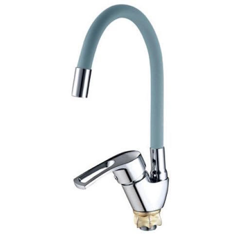 Змішувач для кухні MIXXUS Yub 4-181 MI6483 з гнучким виливом Сірий (235650)