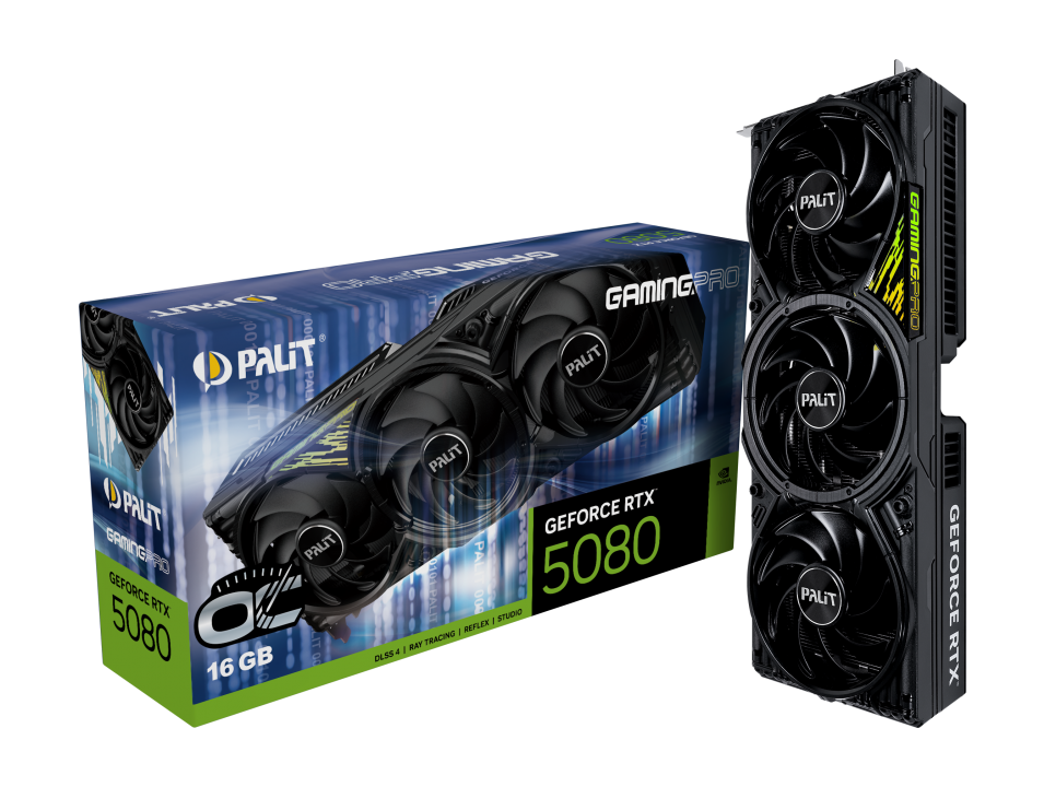 Видеокарта RTX 5080 16GB GDDR7 GamingPro OC Palit (NE75080S19T2-GB2031A)