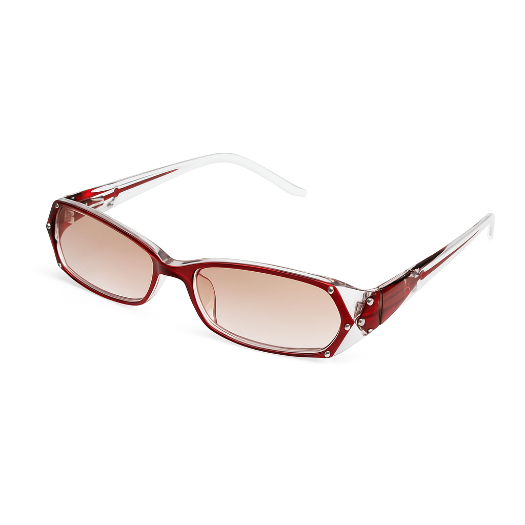 Окуляри жіночі тоновані вузькі для зору на флексі -3.5 Бордовий (894)