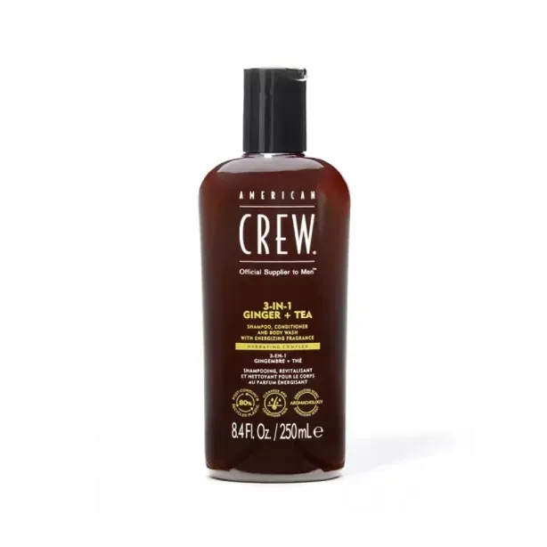 Шампунь American Crew Energizing Ginger Tea 3в1 для волос/тела и кожи головы с кондиционером увлажнением 250 мл