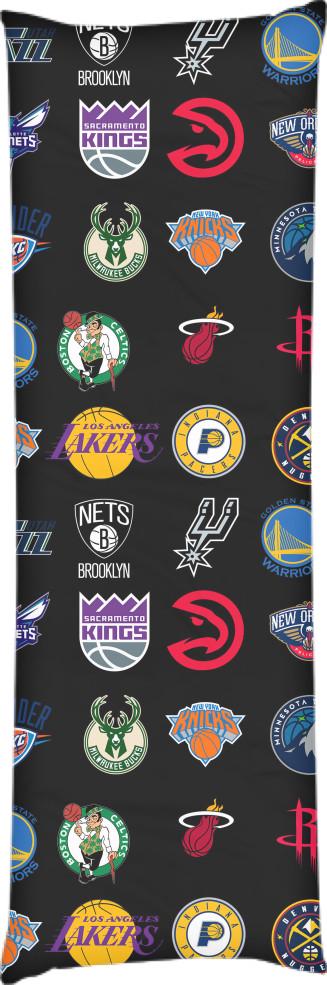 Подушка дакимакура NBA Логотипы 1 40x100 см (13546107)