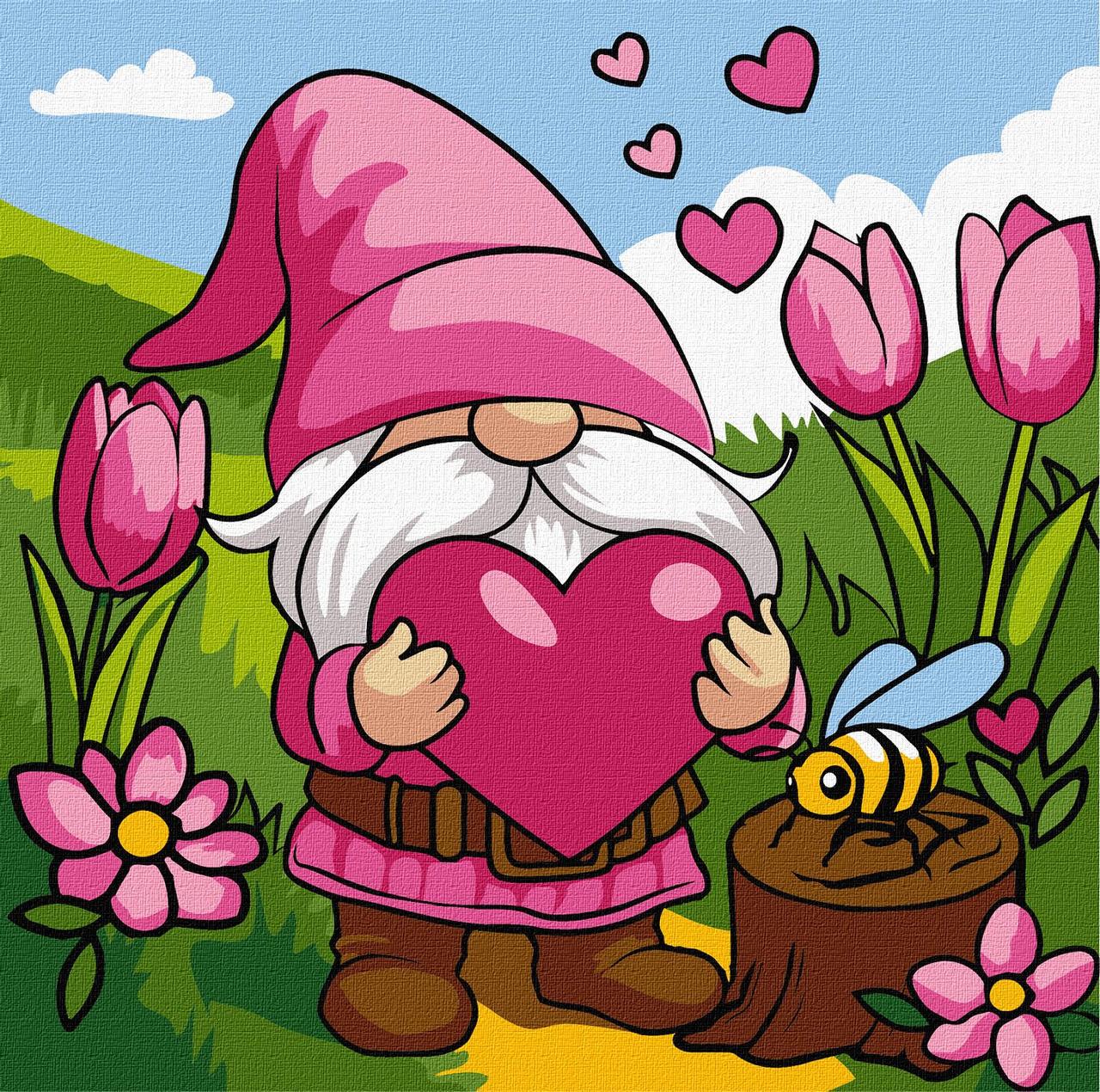 Картина по номерам Ideyka Милый гномик 30х30 см (2867221977)