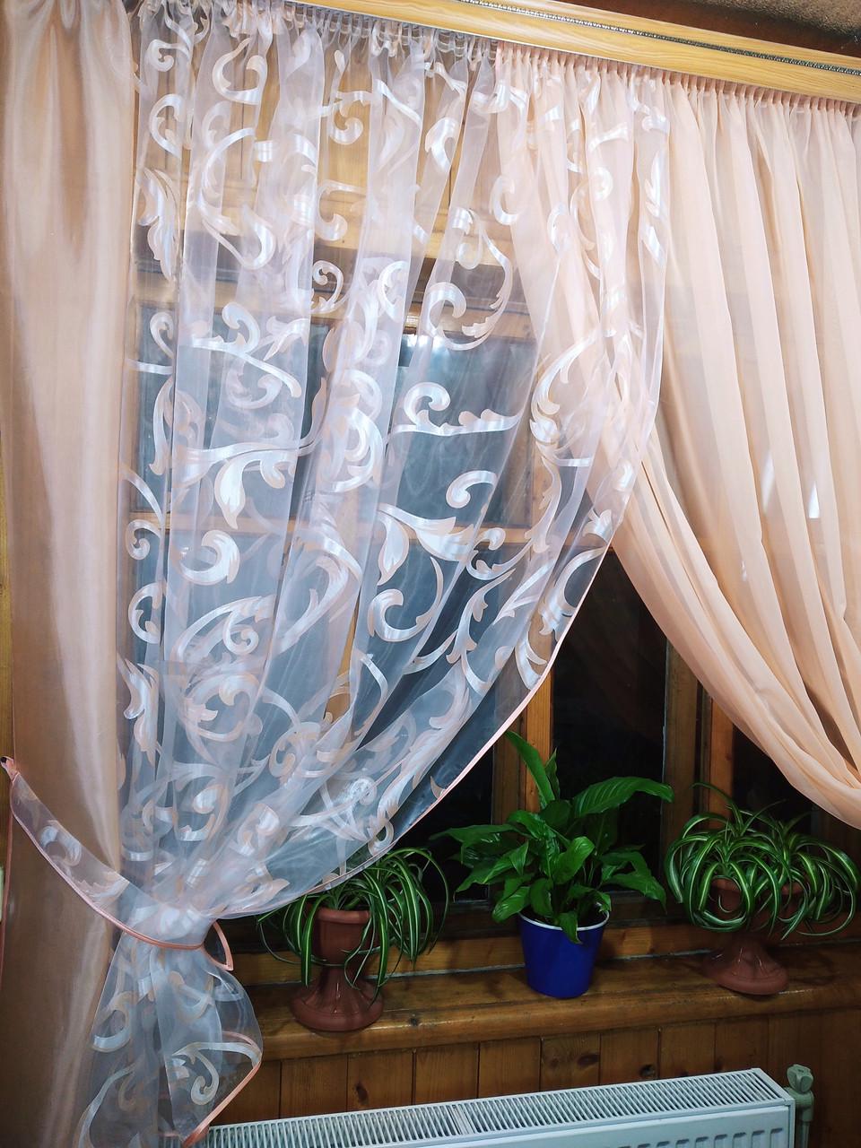 Шторы Вероника вензель Персиковый (1163432652) - фото 4 Шторы Вероника вензель Персиковый (1163432652) - фото 4