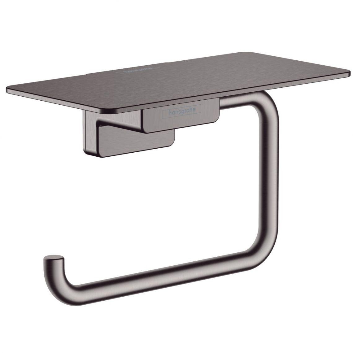 Держатель туалетной бумаги Hansgrohe AddStoris с полочкой Черный матовый (41772340)