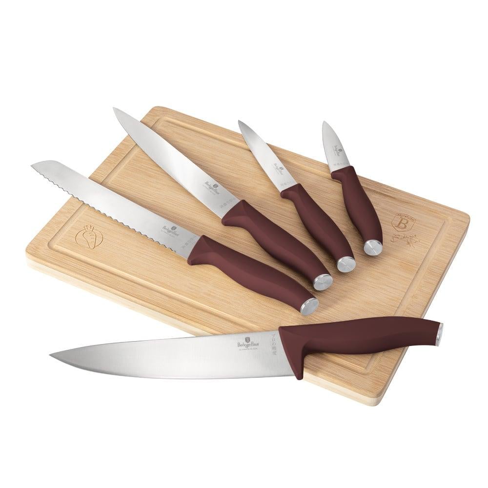 Набор 5 ножей с раздельной доской Berlinger Haus Matte Leonardo поварской/для хлеба/овощ/резки/универсальная нержавеющая сталь (2529782644)