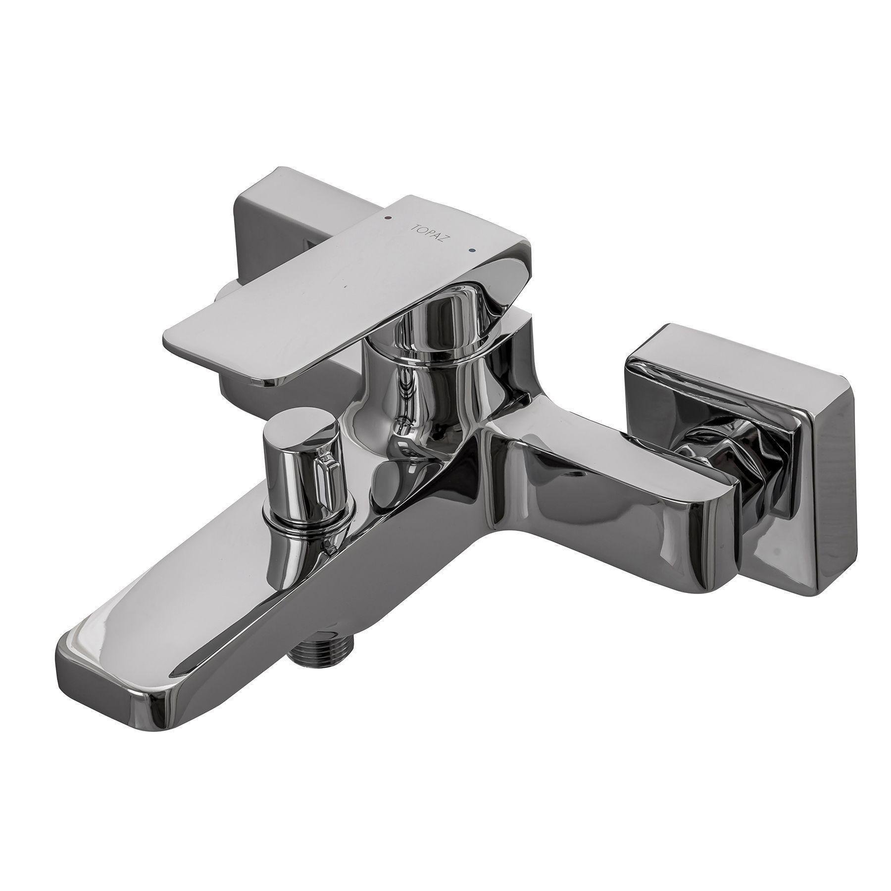 Смеситель для ванны TPZ EDISS полированный с лейкой и кронштейном Хром (000016713)