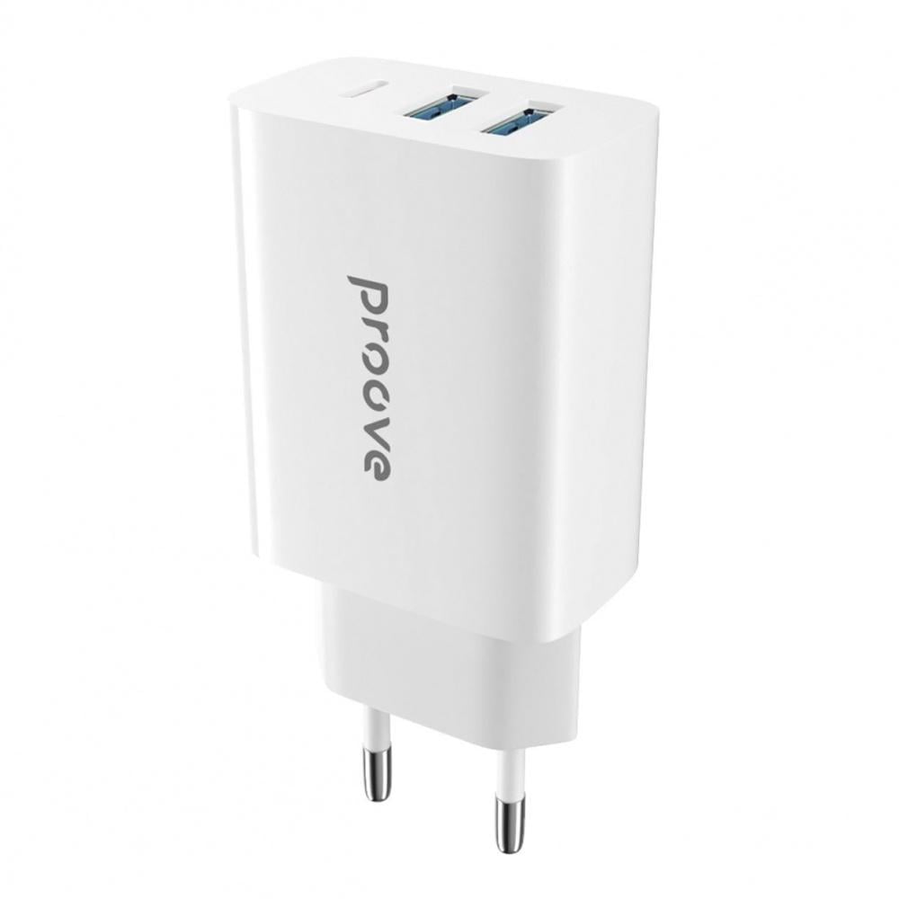 Зарядное устройство сетевое Proove Rapid 30W 2 USB/Type-C Белый (48395 white)