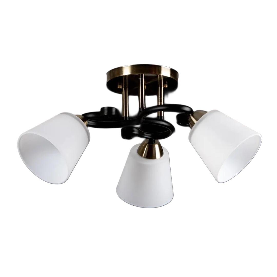 Люстра Svet на три плафони під лампу Е27 Бронзовий/Чорний (SH-67472/3A AB+BK)