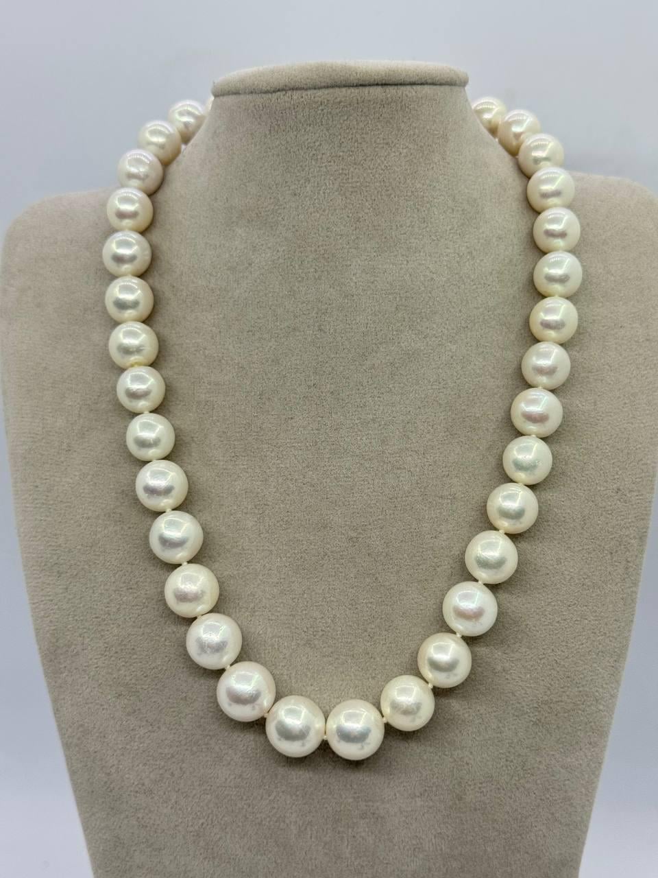 Бусы из жемчуга 11-13 мм 42 см Белый (12888)