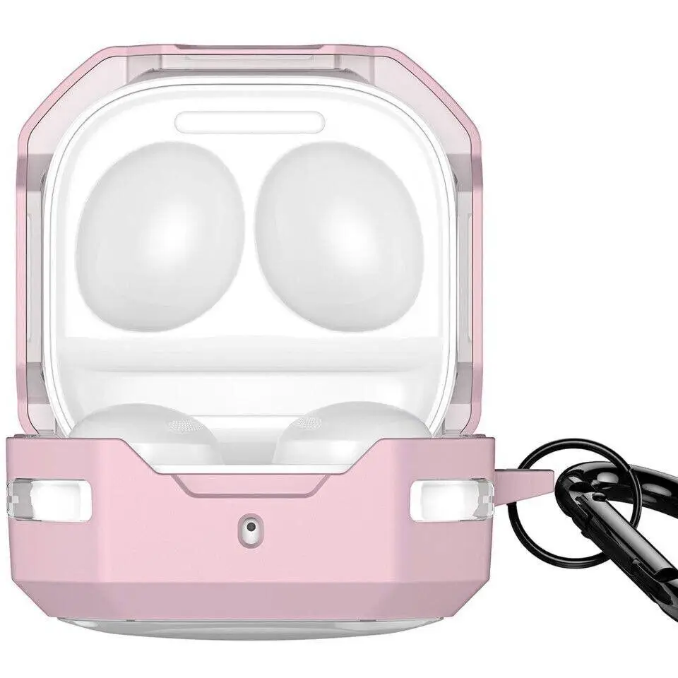 Чехол противоударный Dux Dusis SEGA для наушников Samsung Galaxy Buds 2 Pro/2/Pro/Live/FE с карабином Pink (00006)