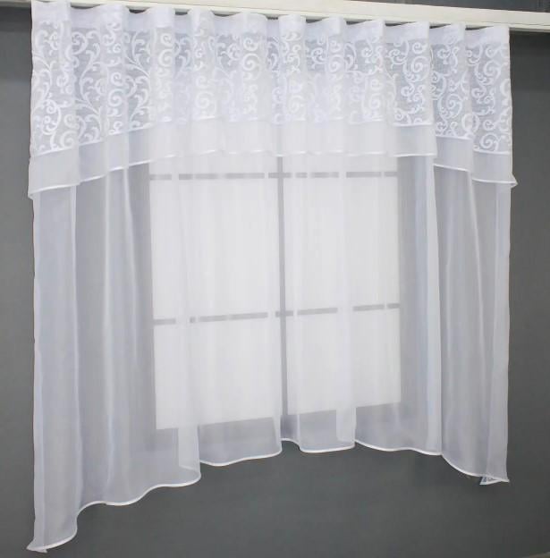 Фіранка арка на кухню 280х170 см Білий (036к) - фото 1 Фіранка арка на кухню 280х170 см Білий (036к) - фото 1