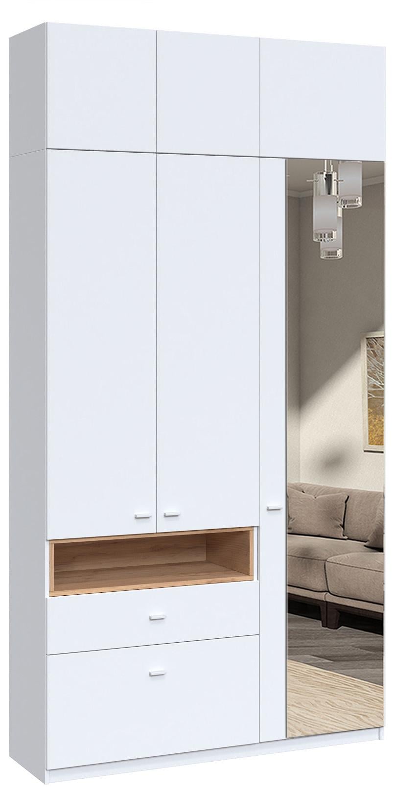 Шкаф в прихожую Мастер Форм Тетрис правосторонний 1320х376х2400 мм Нимфея альба/Дуб крафт золотой (31954) Шкаф в прихожую Мастер Форм Тетрис правосторонний 1320х376х2400 мм Нимфея альба/Дуб крафт золотой (31954)