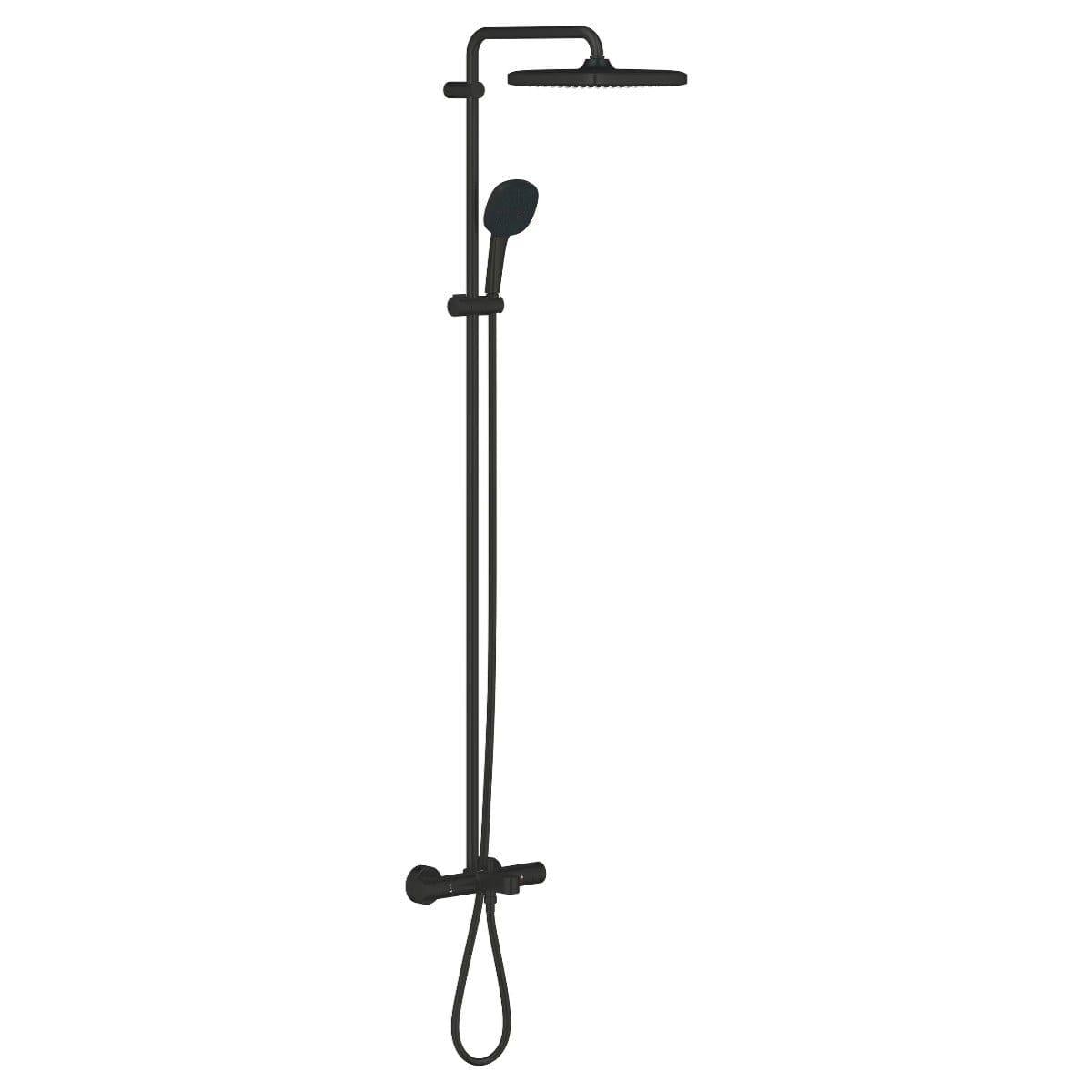 Душевая система Grohe Tempesta System 250 Cube с термостатом латунь Черный матовый (266912431)
