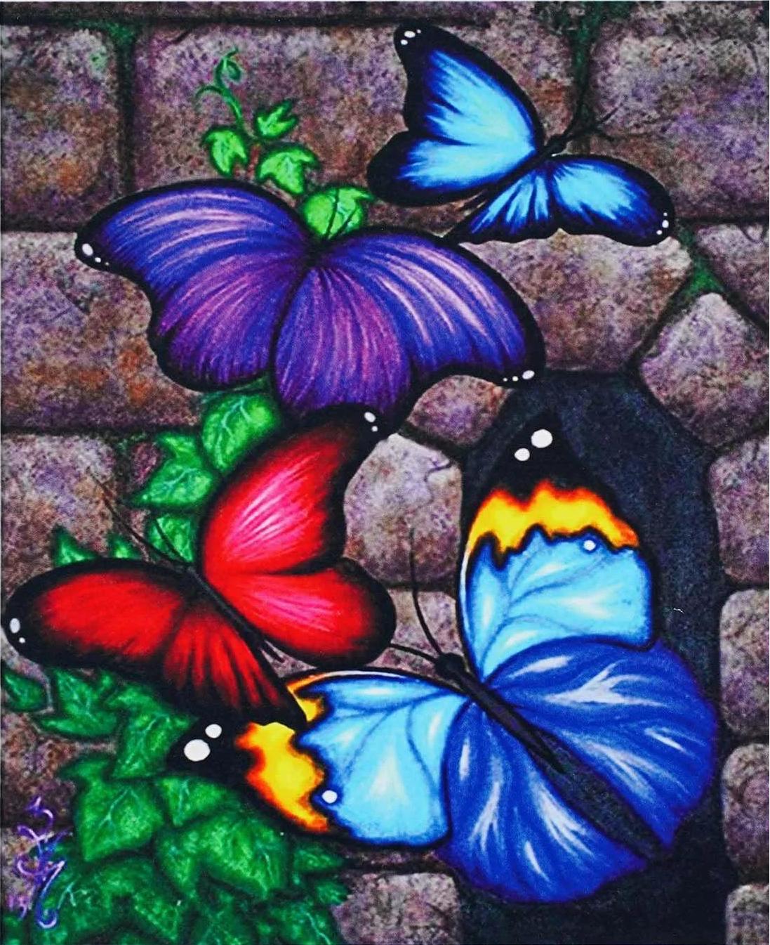 Алмазна мозаїка-картина за номерами TK Group B 78679/30 Метелики в коробці 40х50 см (24711061)