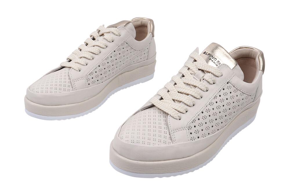 Кеди жіночі Alpino зі шкіри на низькому ходу на шнурівці р. 36 Молочний (315-21LTCP) - фото 5