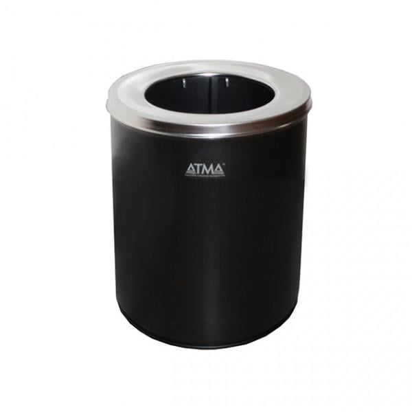 Урна для сміття R-LINE з кришкою та тримачем мішка 11 л Чорний