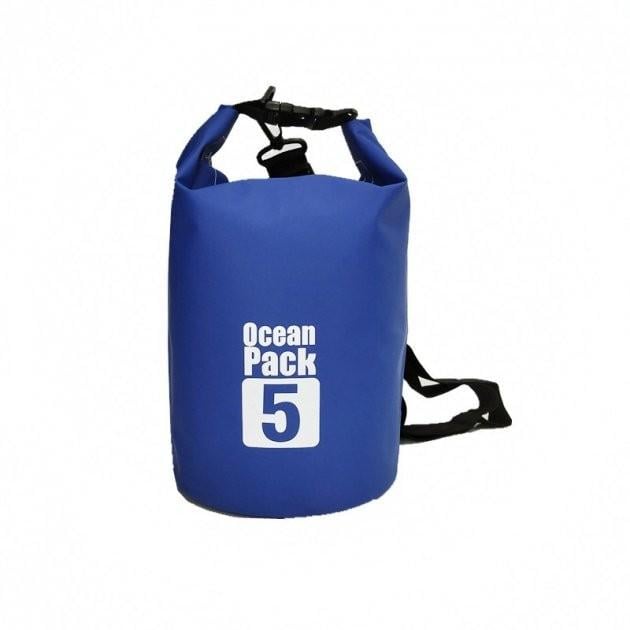 Герморюкзак Ocean Pack з шлейкою на плече 5 л Blue (HP50429)