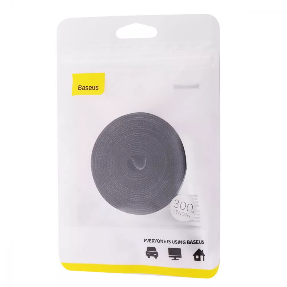 Ремешки на липучках Baseus Rainbow Circle для кабелей 3 м Grey