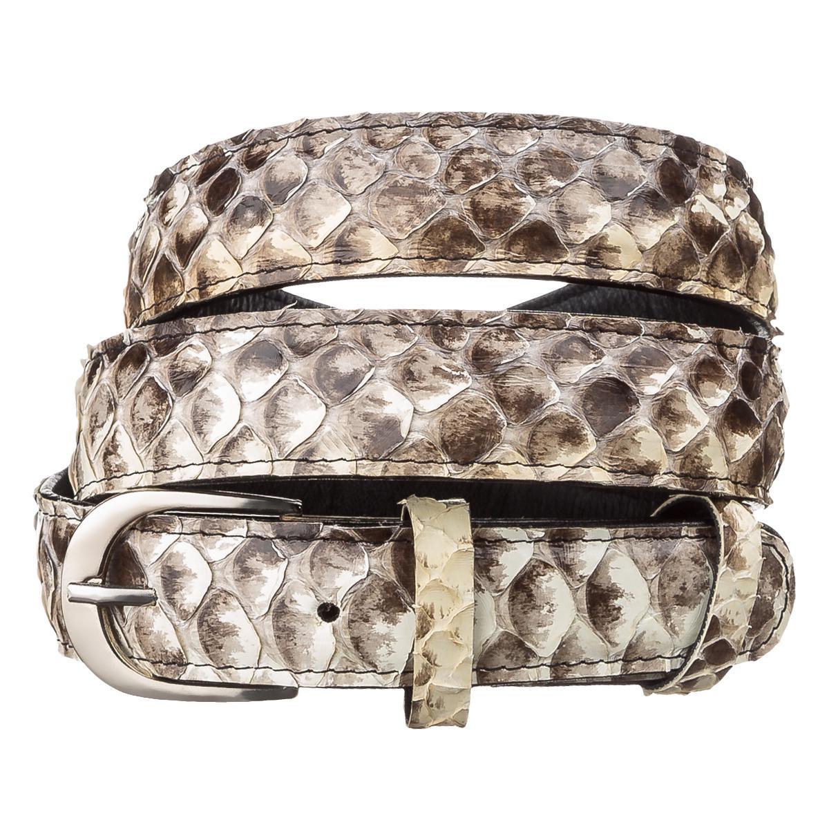Ремень женский Snake leather 18189 из натуральной кожи питона Разноцветный