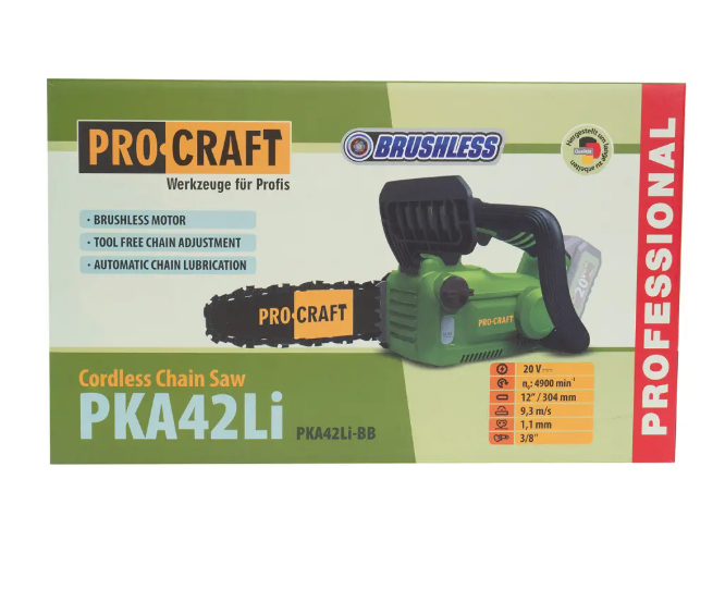 Пила цепная ProCraft с бесщеточным двигателем 12" (PKA42Li) - фото 14 Пила цепная ProCraft с бесщеточным двигателем 12" (PKA42Li) - фото 14