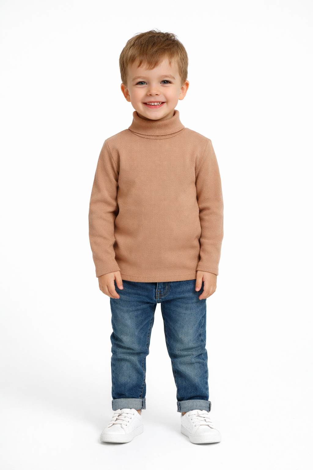 Гольф дитячий в рубчик Тімі текс 110-116 см Бежевий