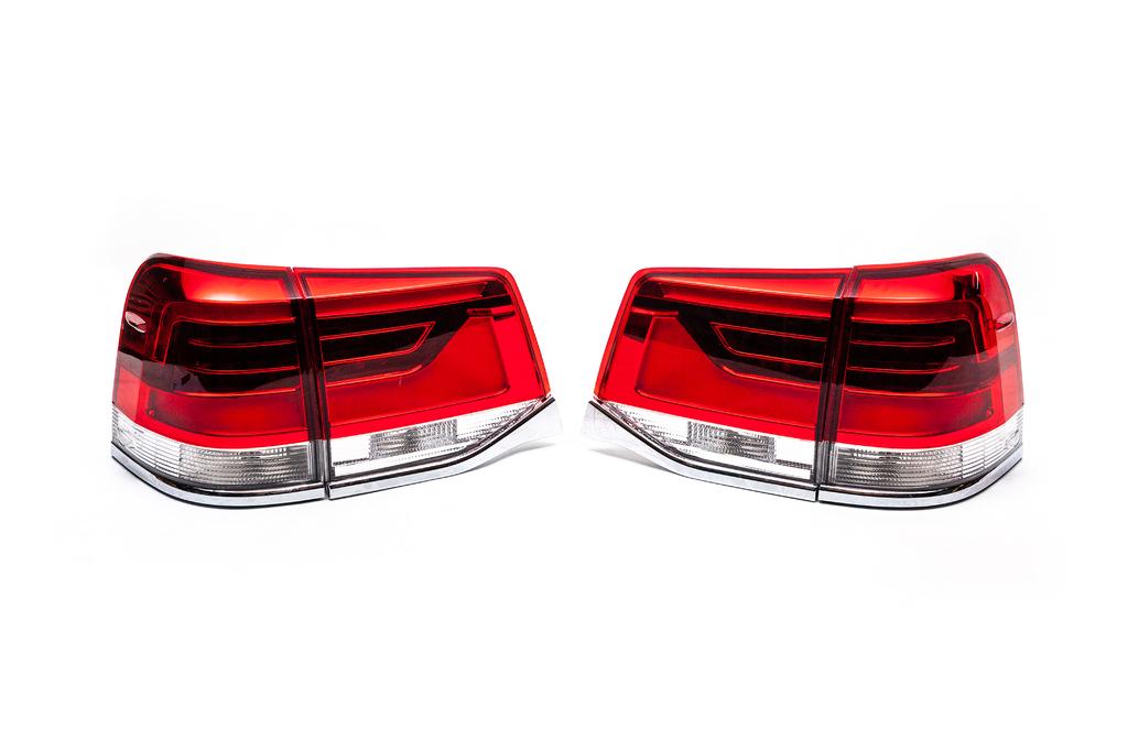 Задние фонари 2016-2021 1234 Upgrade для Toyota Land Cruiser 200 поликарбонат Красный