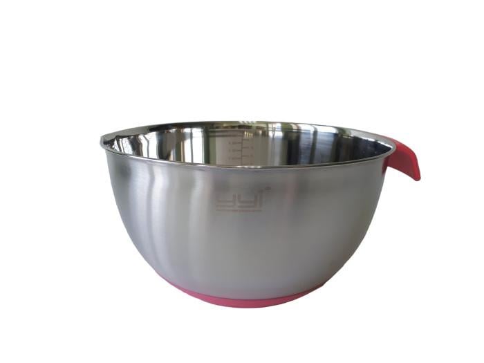 Миска для миксера глубокая сталь нержавеющая с силиконовым дном D 25 см 5 л 19163 Миска для миксера глубокая сталь нержавеющая с силиконовым дном D 25 см 5 л 19163