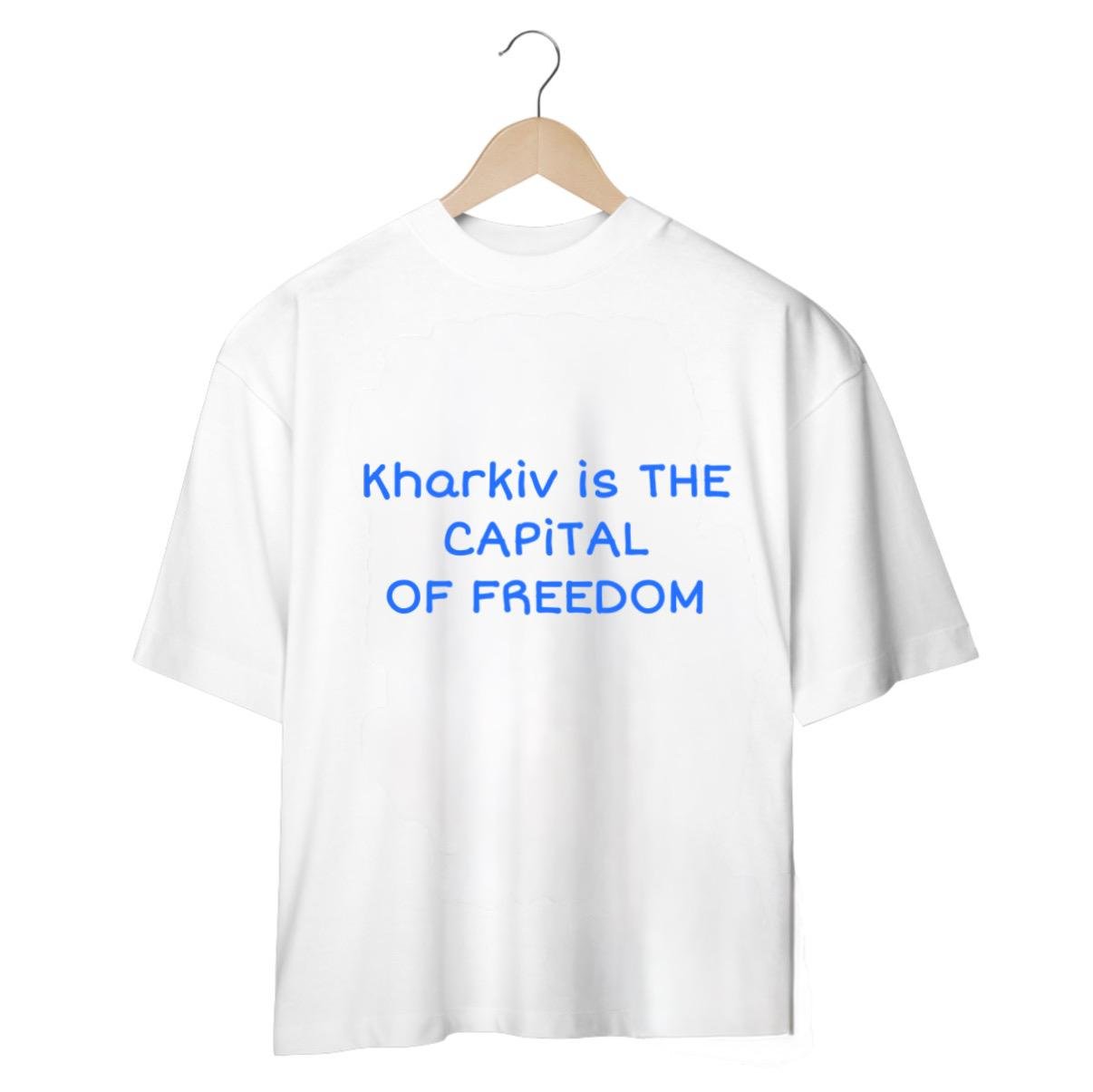 Футболка біла напис "Харків столиця свободи" (29502947)