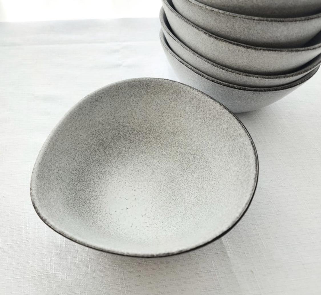 Набор керамических салатников Bona Gray 20 см 1100 мл 4 шт. Серый (344-231)