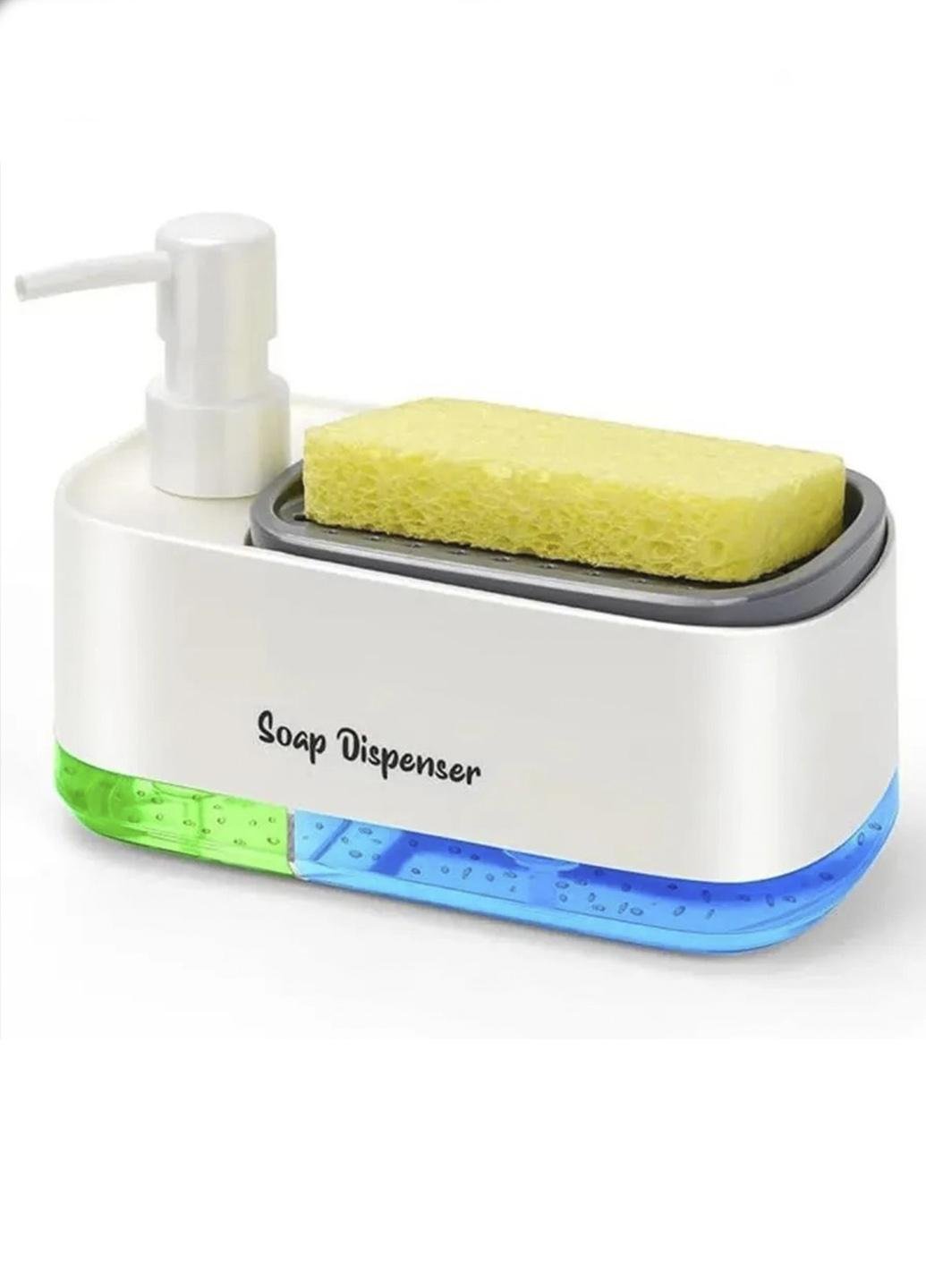 Дозатор для жидкого мыла и моющего средства CLEAN Dish Soap диспенсер с губкой на раковину 380/420 мл Белый (665221) Дозатор для жидкого мыла и моющего средства CLEAN Dish Soap диспенсер с губкой на раковину 380/420 мл Белый (665221)