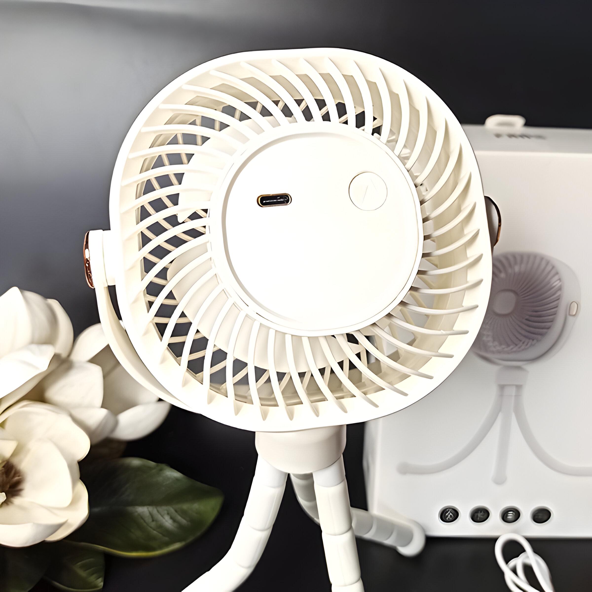 Вентилятор-USB настільний із гнучким штативом Білий (ZB114) - фото 4 Вентилятор-USB настільний із гнучким штативом Білий (ZB114) - фото 4