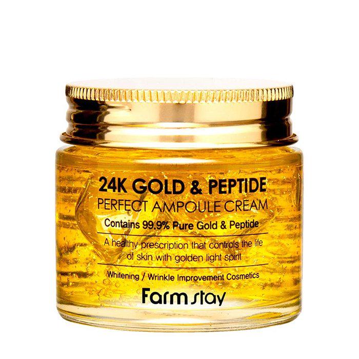 Крем для обличчя ампульний FarmStay 24K Gold & Peptide Perfect Ampoule Cream 80 мл (8809469776189)