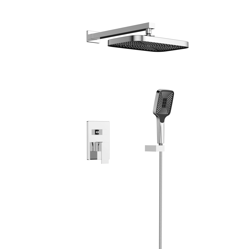 Душевая система скрытого монтажа Qtap Aquarius k35 универсальная на два потребителя Chrome (41402)