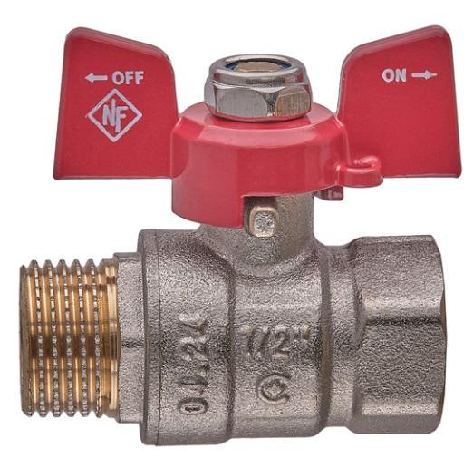 Кран шаровой Nolf classic NFC.721-06 латунь ручка бабочка 1/2" FM ГШМ В/З Красный (OL-NF3126)