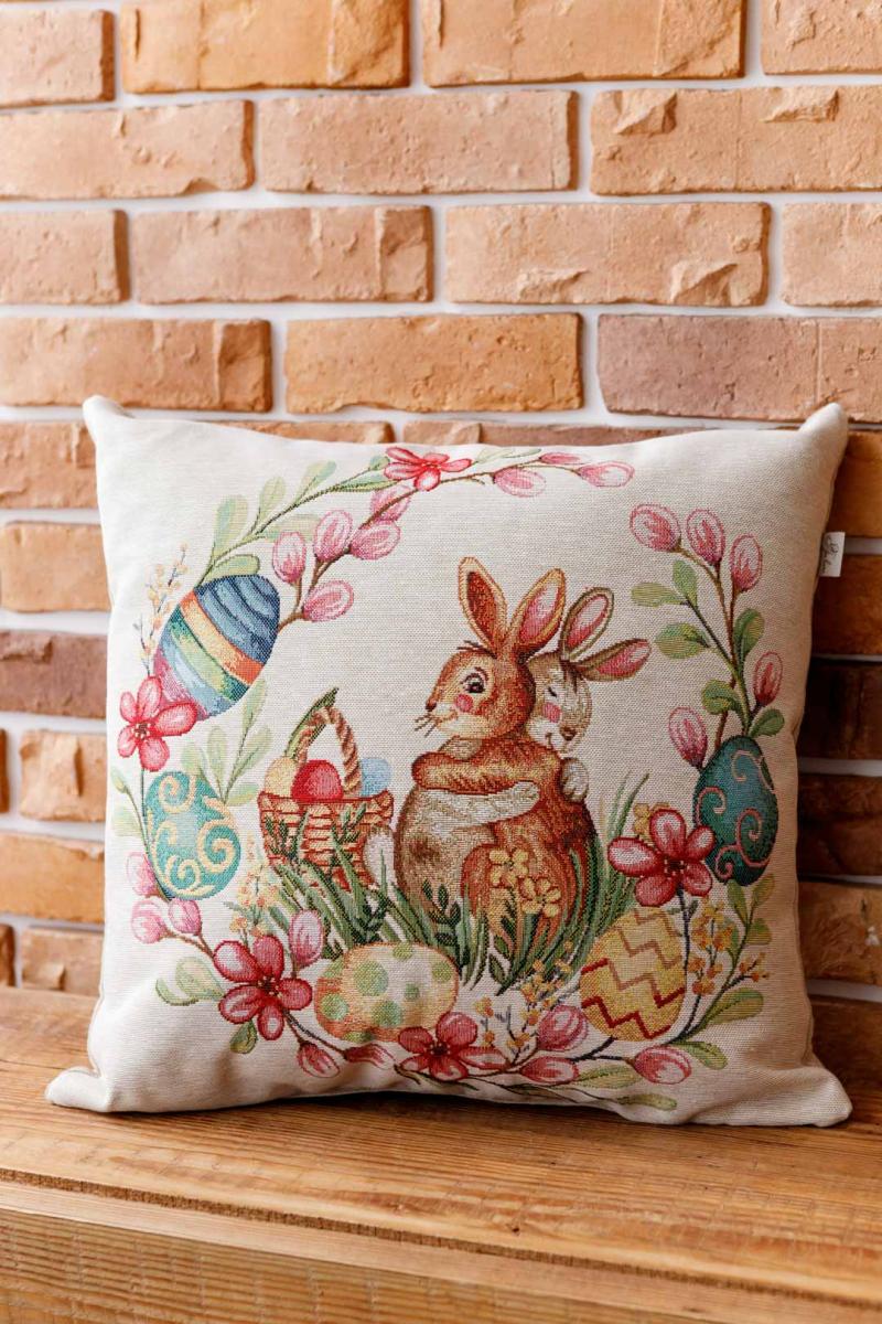 Подушка декоративна великодня Злагода Зайчата 45х45 см (034260)