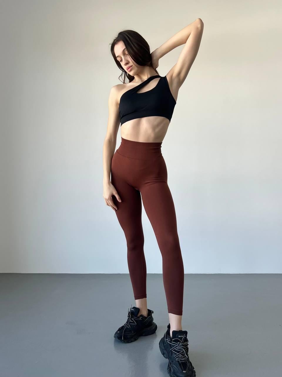 Леггинсы c эффектом пуш-ап S Коричневый (XA010S)
