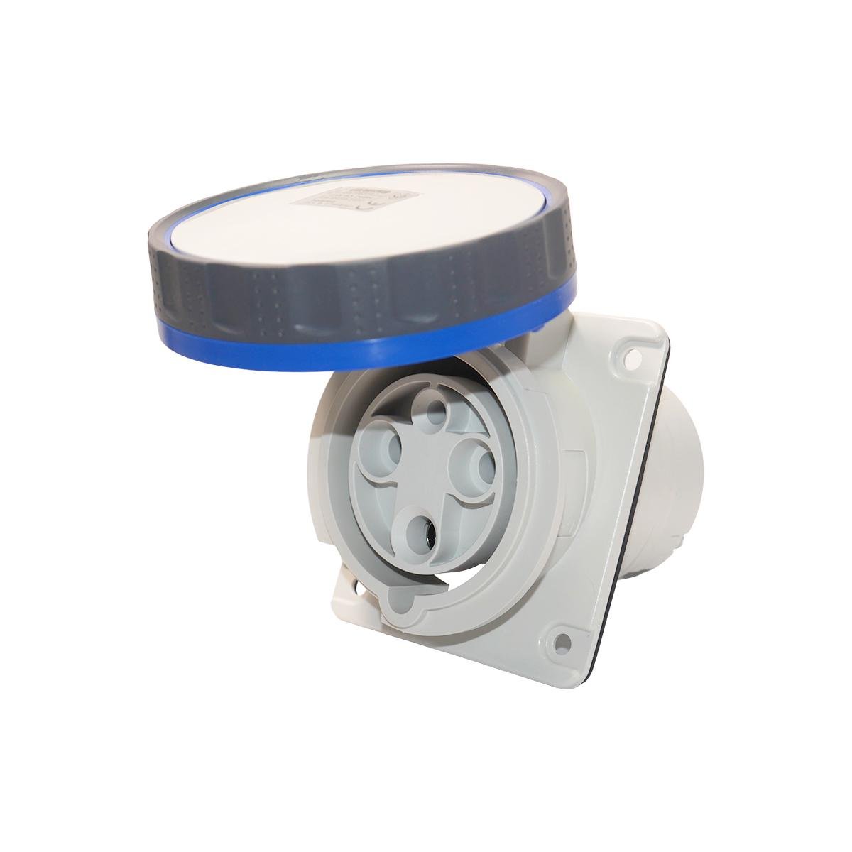 Силовая розетка Gewiss IEC 309 HP 2P+E 63А 230В встраиваемая IP67 Синий (GW63249H)