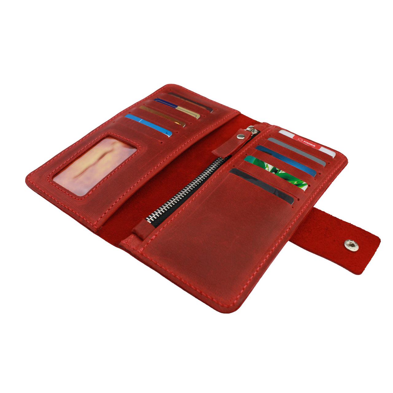 Гаманець FREESKIN шкіряний 19х9,5х1 см Червоний - фото 4 Гаманець FREESKIN шкіряний 19х9,5х1 см Червоний - фото 4