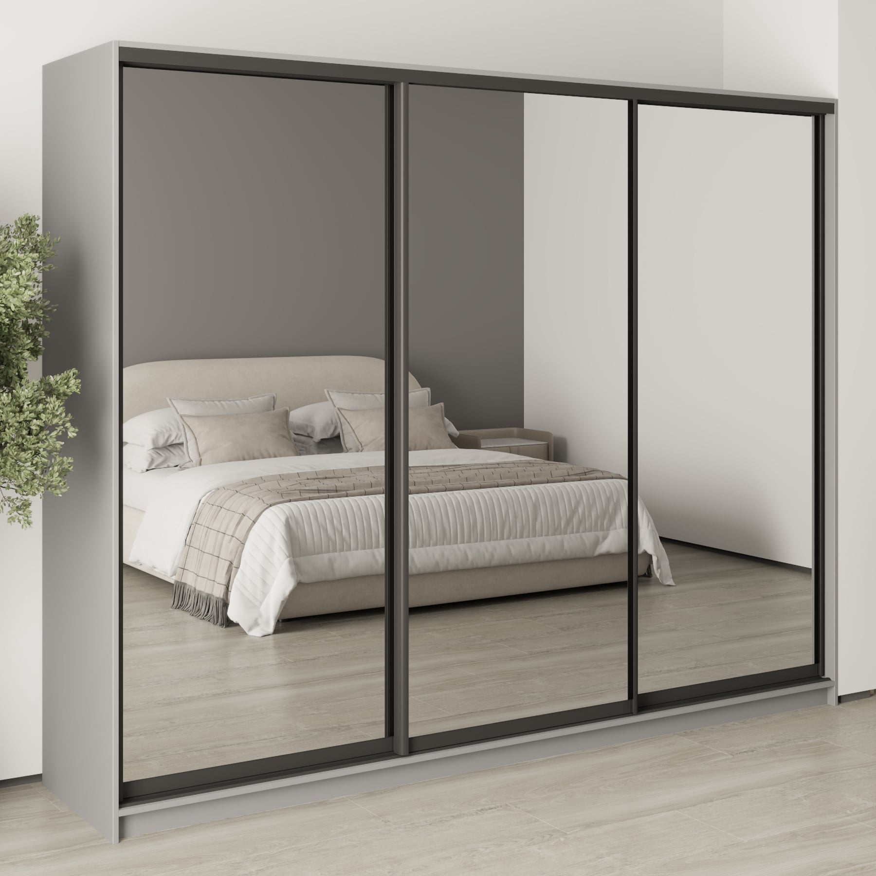 Шафа-купе тридверна Mebel Star Комбо BG MBS-9386 260х60х210 см Сіра мишка (1009375) Шафа-купе тридверна Mebel Star Комбо BG MBS-9386 260х60х210 см Сіра мишка (1009375)