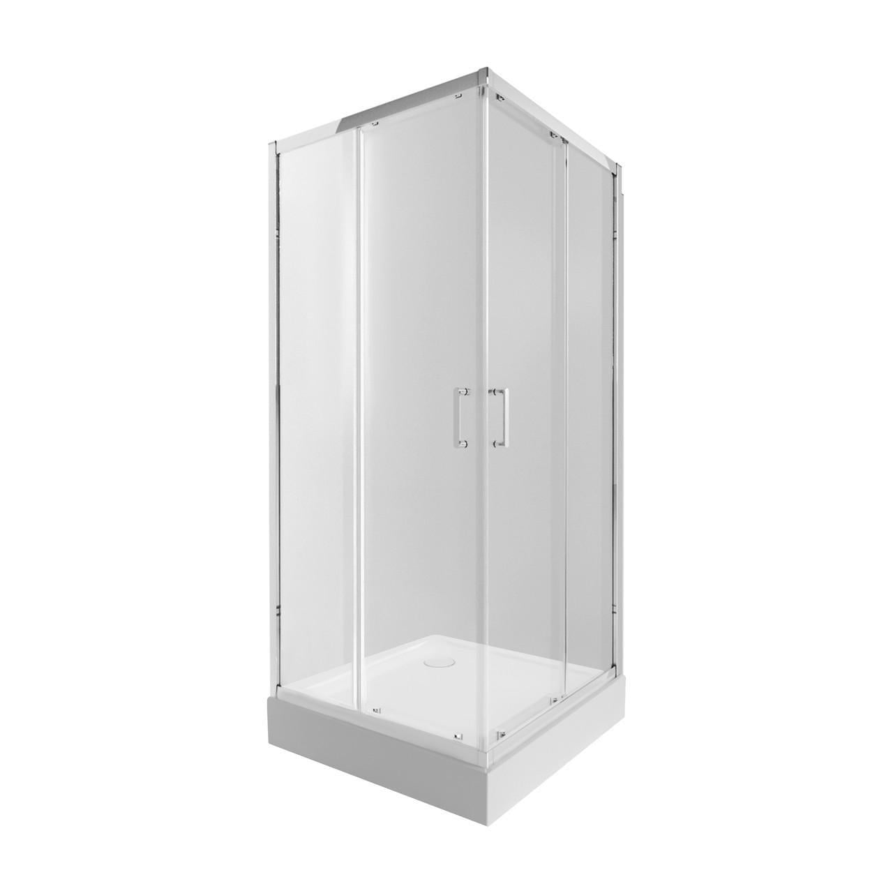 Набор Qtap душевая кабина Taurus CRM1011SC6 Clear 100х100 см и поддон Tern 301112 (2552208134)