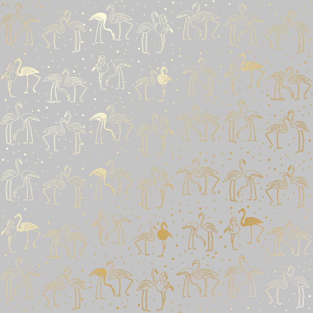 Лист бумаги односторонний Golden Flaming с фольгированием 30,5х30,5 см Gray