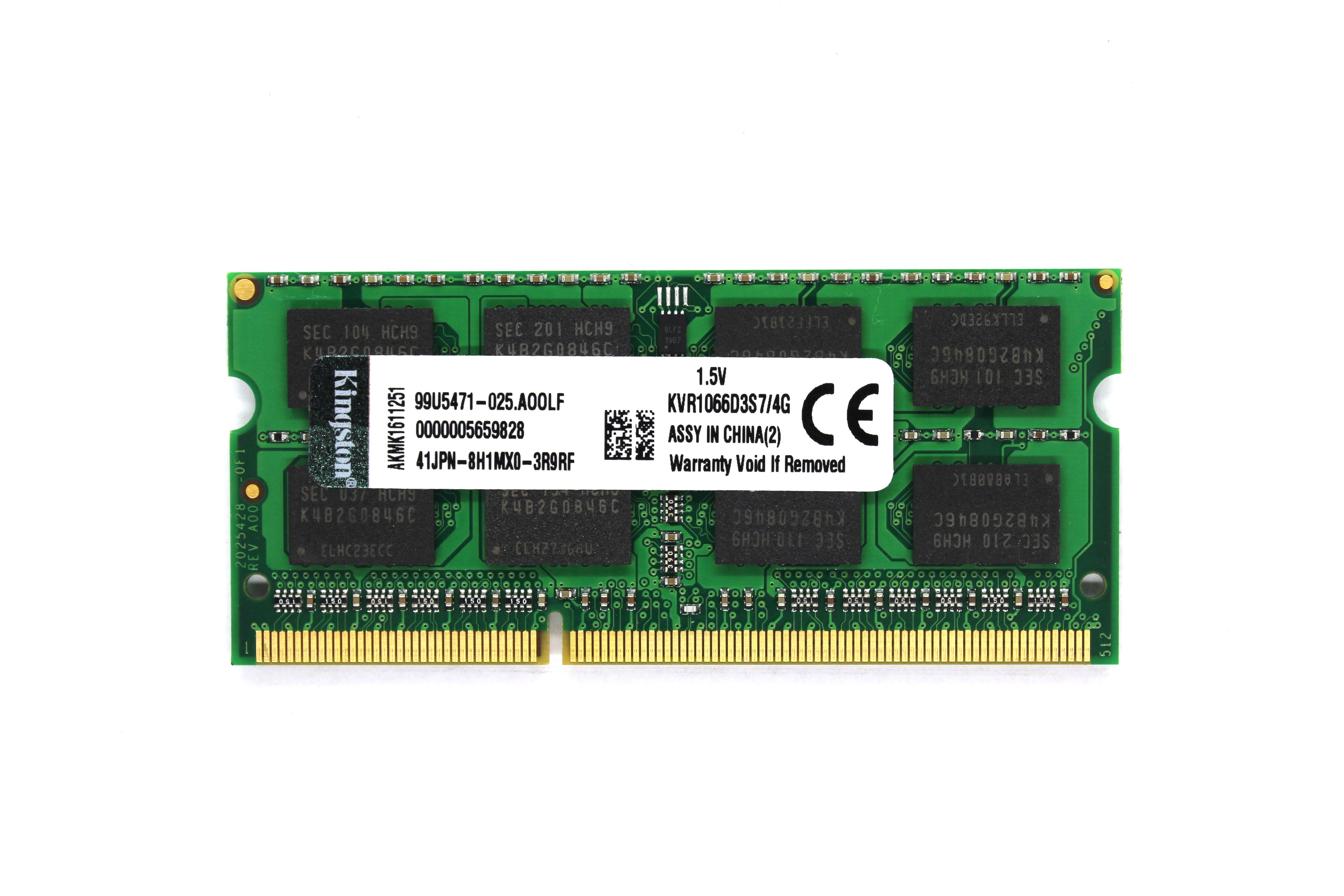 Оперативная память Kingston SO-DIMM DDR3 4 Гб 1066 МГц PC3-8500 (KVR1066D3S7/4G) - фото 2