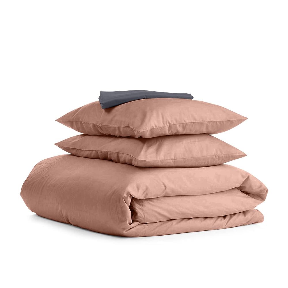 Комплект евро постельного белья Cosas Satin Beige Grey-S 200х220 см (4822055248772)