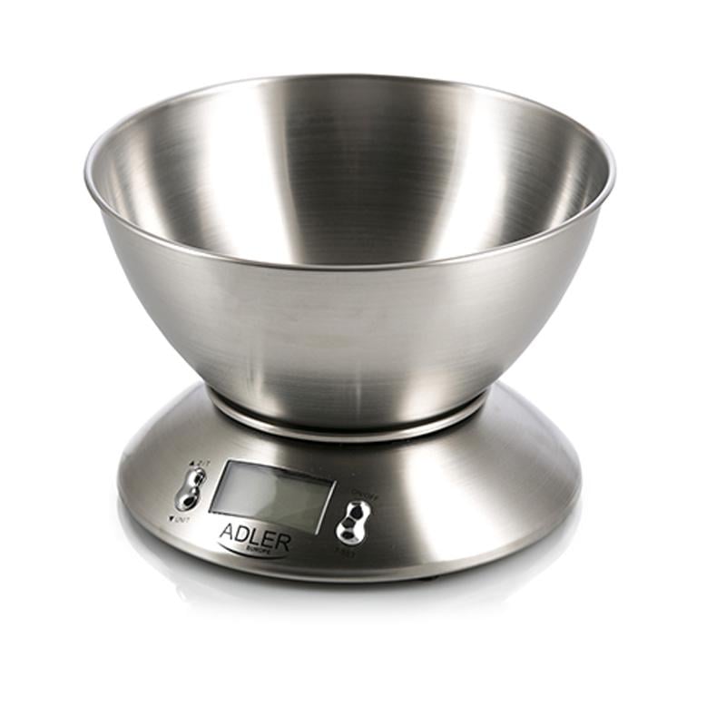 Весы кухонные электронные Adler AD 3134 с чашей 2 л с таймером часами и измерением температуры 5 кг (5057)