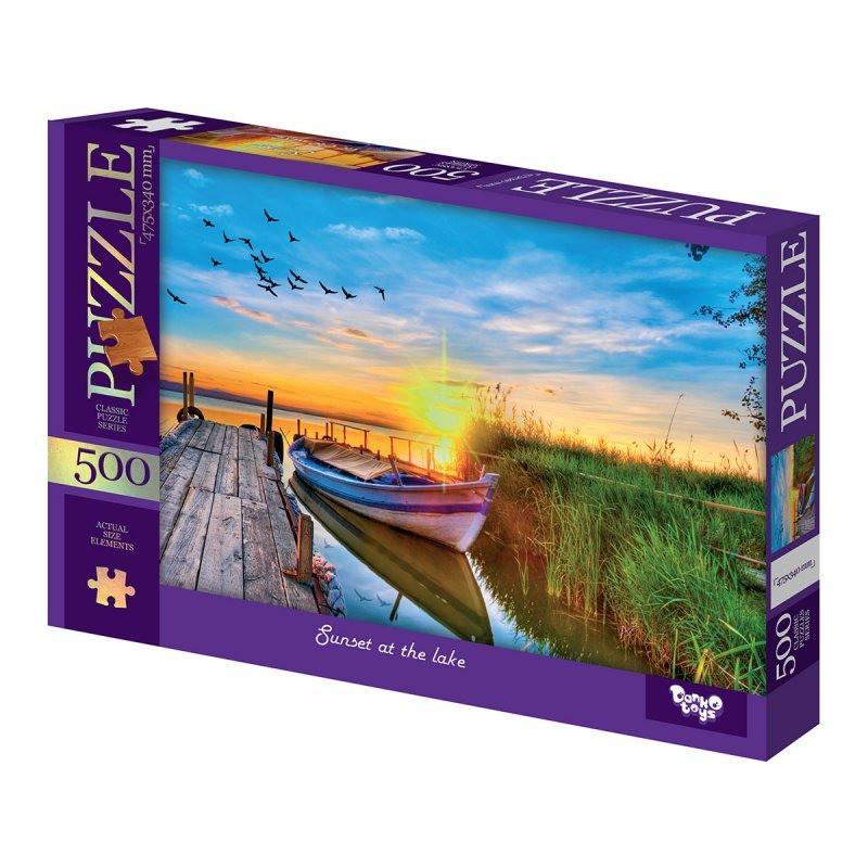 Пазлы классические Danko Toys Рассвет на озере 500 эл. Фиолетовый (IP-177-P-296)