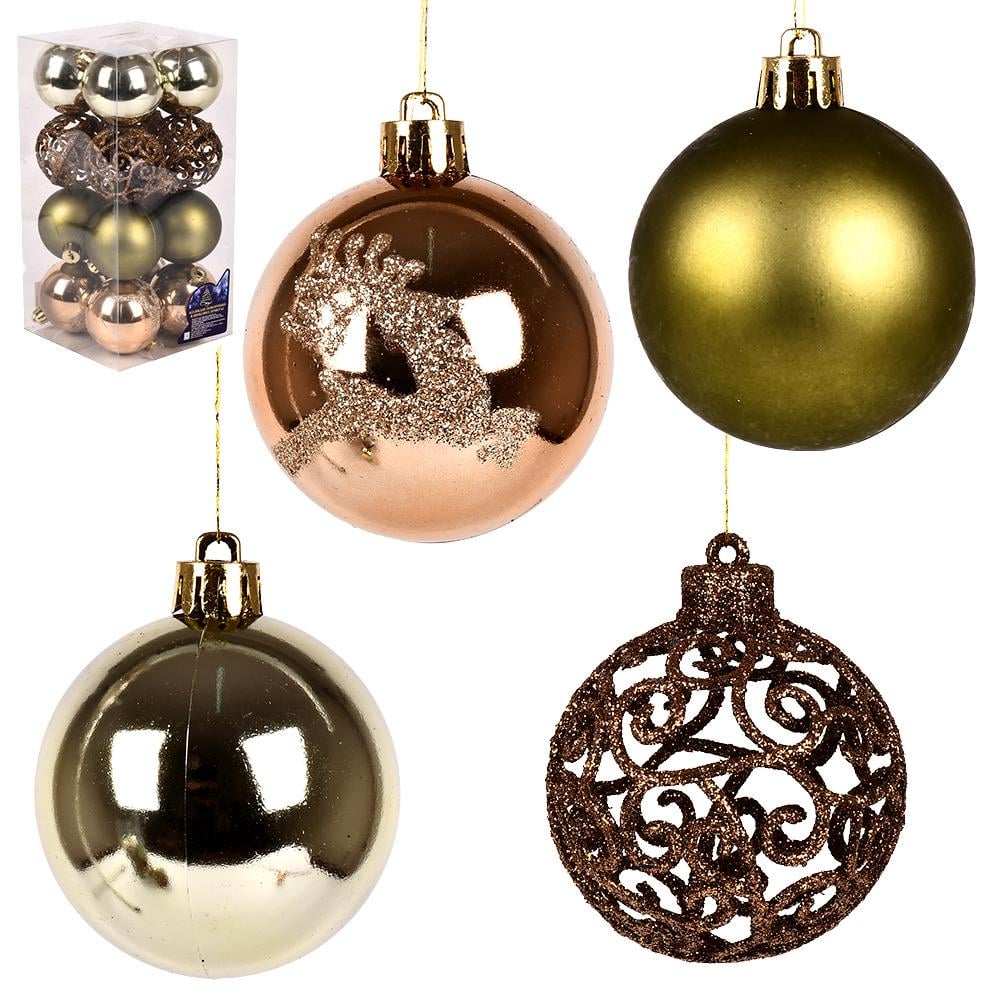 Елочные шарики 6 см 16 шт. (9704) - фото 1 Елочные шарики 6 см 16 шт. (9704) - фото 1