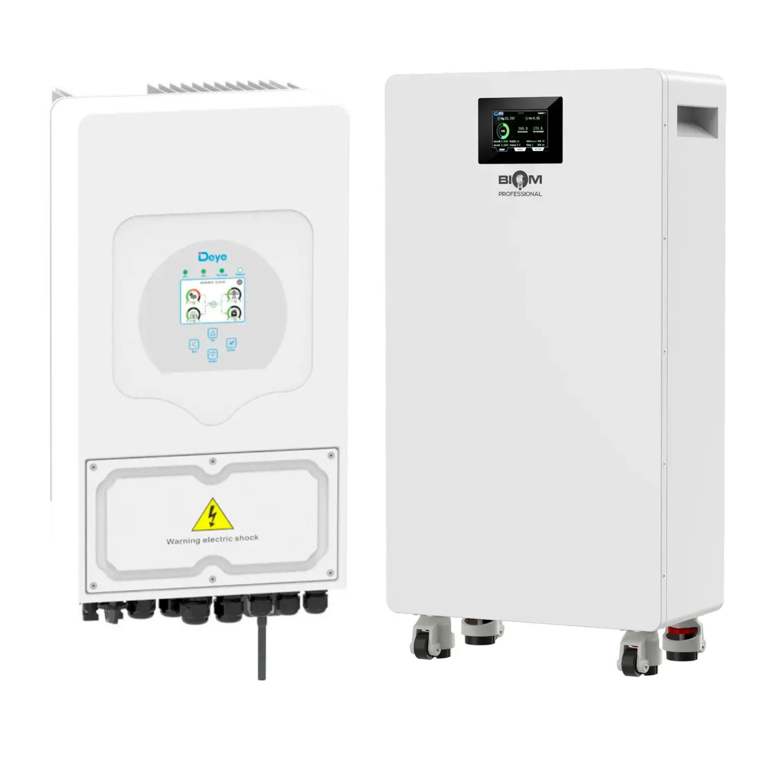 Комплект автономного энергоснабжения Deye SUN-5K-SG05LP1-EU 5 кВт и Biom Professional BALFP-512314-V2 16 кВт·ч White Комплект автономного энергоснабжения Deye SUN-5K-SG05LP1-EU 5 кВт и Biom Professional BALFP-512314-V2 16 кВт·ч White