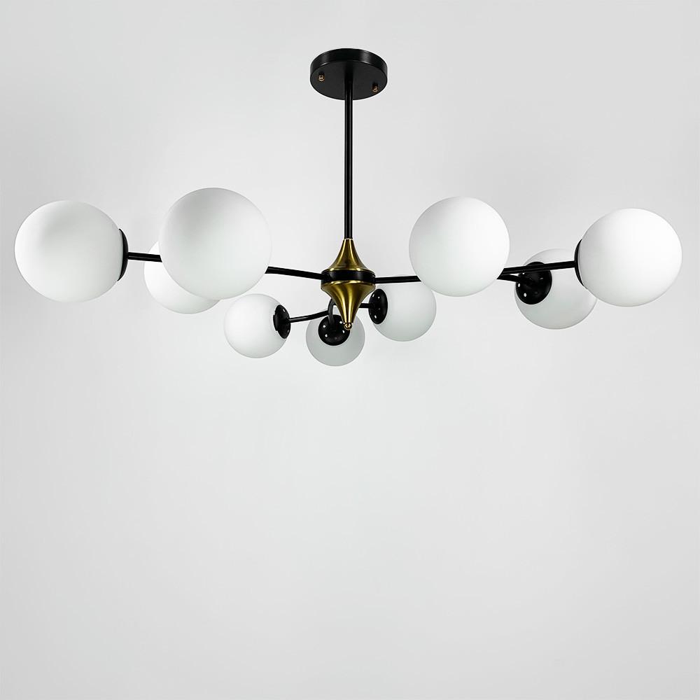 Люстра із поворотними гілочками на 9 білих плафонів Ø 150 см Чорний (K 21/9 BK+WT) - фото 5 Люстра із поворотними гілочками на 9 білих плафонів Ø 150 см Чорний (K 21/9 BK+WT) - фото 5