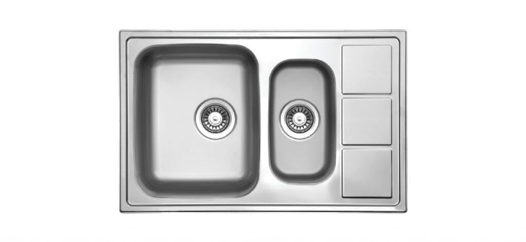 Мойка кухонная Ukinox LTP 780.500 15 GT 8K полированная и доска разделочная
